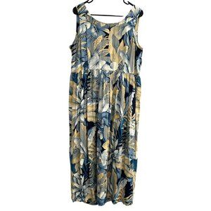 K.C. Spencer Sleeveless Floral Print Midi Dress Tie Back Multi Color Cottagecore